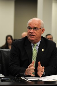 Senator Dennis Parrett, D- Elizabethtown, testifies in front of the Senate Judiciary Committee today on the Brianna Taylor Act. His legislation, Senate Bill 56, expand what is known in legal circles as the “look back period” for prior DUI offenses from five to 10 years.