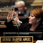 Senator Harper Angel captures the vote count as her PVA bill passes out of the Senate.