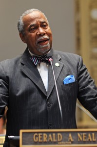 Senate Democratic Caucus Chair Gerald Neal, D-Louisville, speaks on a constitutional amendment up for consideration on March 21 in the Kentucky State Senate.