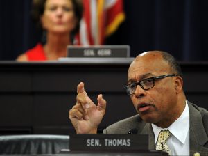 Senator Reggie Thomas, D-Lexington, asked officials from the Cabinet for Health and Family Services questions about the Benefind rollout during the July 20 Interim Joint Committee on Health and Welfare.
