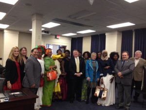 Senator Perry B. Clark, D-Louisville, (back right) was joined by some hair braiders on March 23 at the House Licensing and Occupations Committee meeting to support Senate Bill 269, which would remove barriers for practicing hair braiding. Rep. Reginald Meeks, D-Louisville (third from left) carried the bill in committee. SB 269 now moves to the House of Representatives for further consideration.